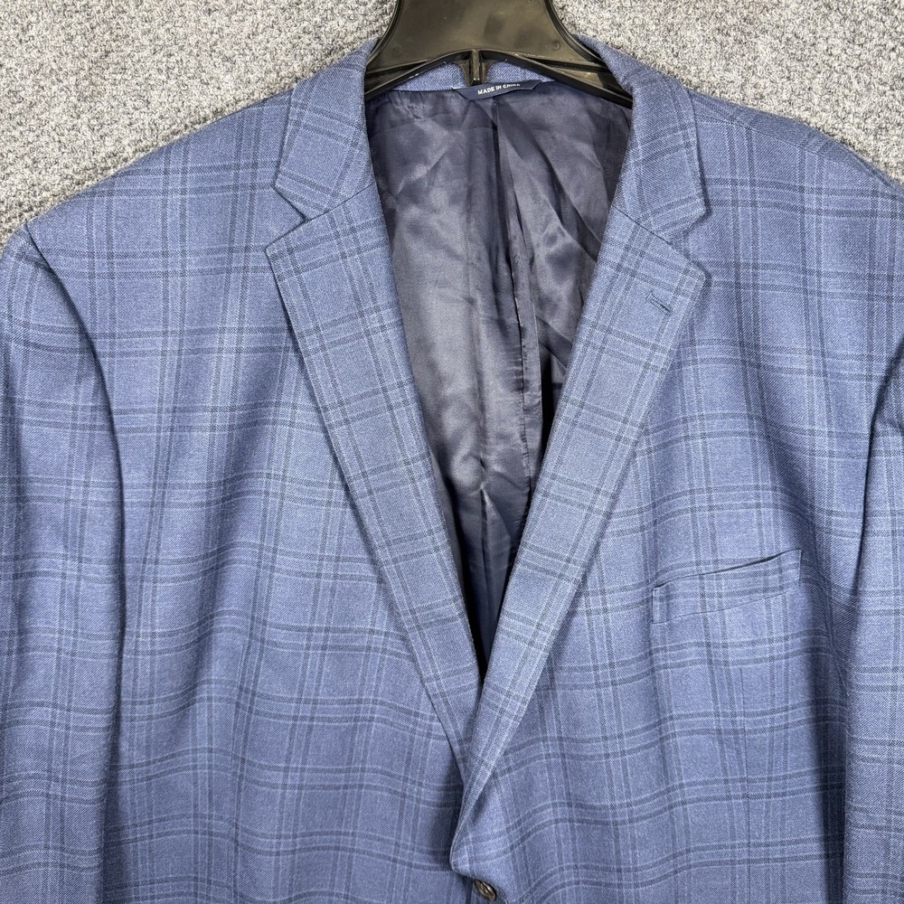 Ralph Ralph Lauren Sport Coat Mens 58R Blue Silk/Wool Windowpane Plaid Blazer